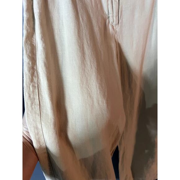 Chicos Pants Womens 1.5 (10) Beige Tan Wide Leg 100% Linen Airy Spring - Picture 4 of 9